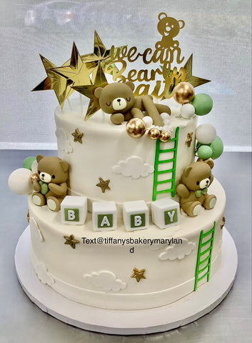 Celebration Tier Cake - Brown Teddy Bears