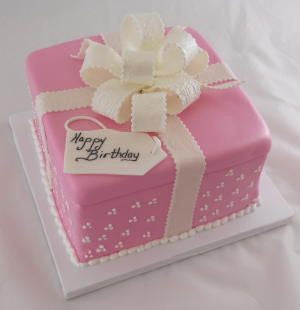 Order 2 Tier Pink Gift Box Cake 3.5 Kg Online at Best Price, Free  Delivery|IGP Cakes