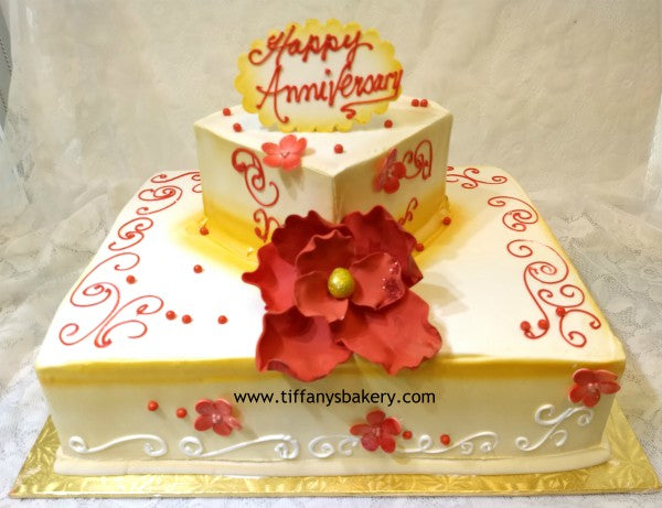 Double Heart Cakes For Ring Ceremonies Wedding Anniversary
