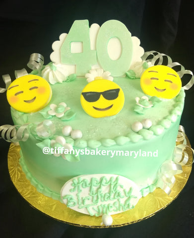 Emoji Round Cake with Sunglasses